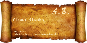 Alexa Bianka névjegykártya